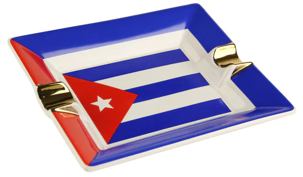 古巴国旗陶瓷雪茄烟灰缸